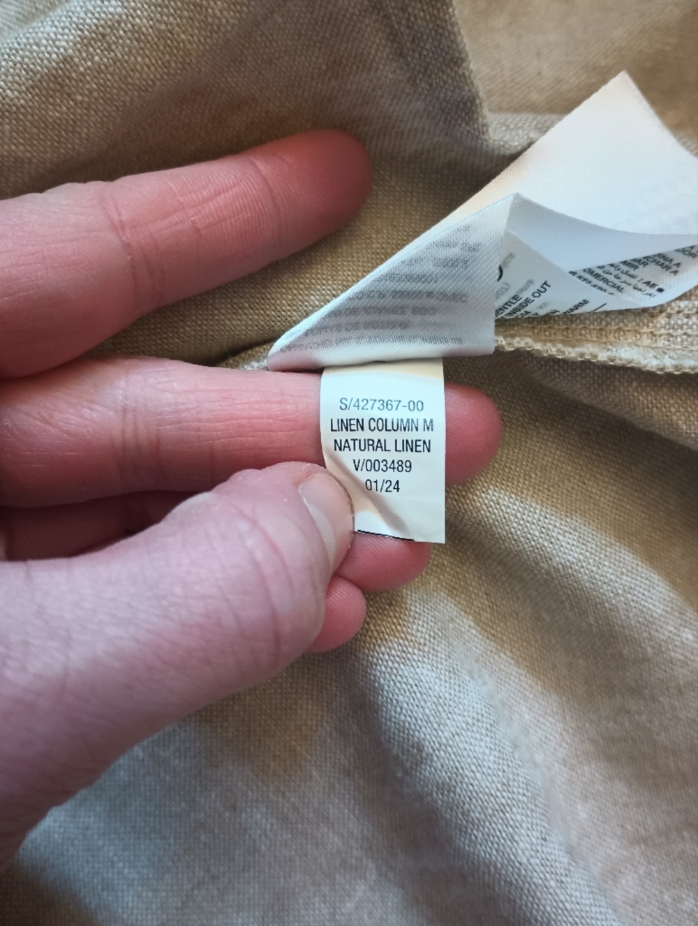 Old Navy Linen Maxi Skirt XL Natural Beige Slit Lagom Coastal Minimalist NWT - Picture 6 of 8